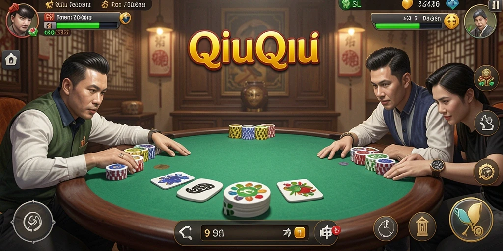 Screenshot gameplay 9SL yang menampilkan kompetisi QiuQiu.