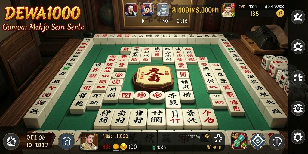 Gameplay seru DEWA1000 yang menampilkan aksi Mahjong yang mendebarkan.