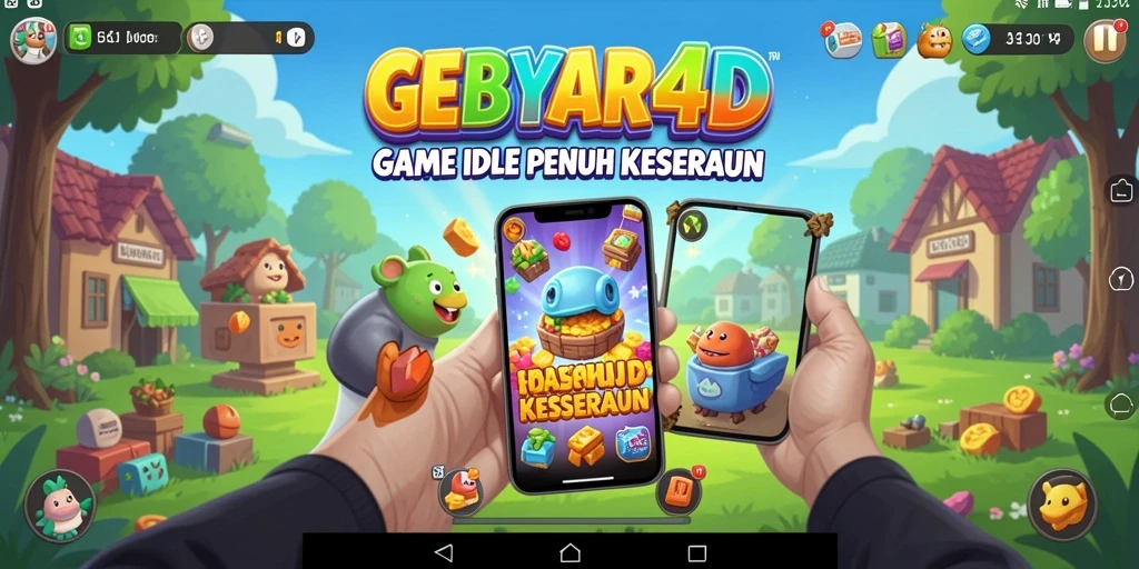 Tampilan utama GEBYAR4D menunjukkan gameplay Idle yang seru.