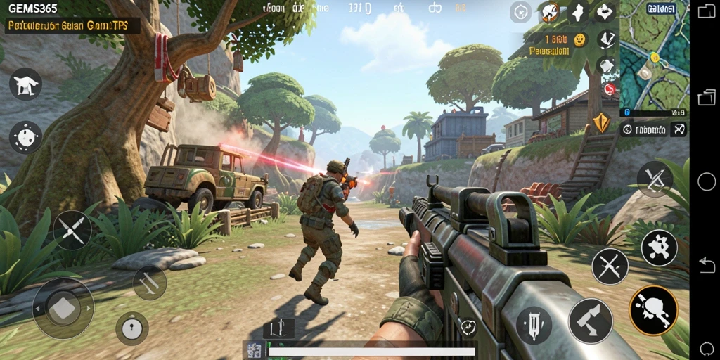Tampilan gameplay GEMS365 yang menegangkan dan penuh aksi.