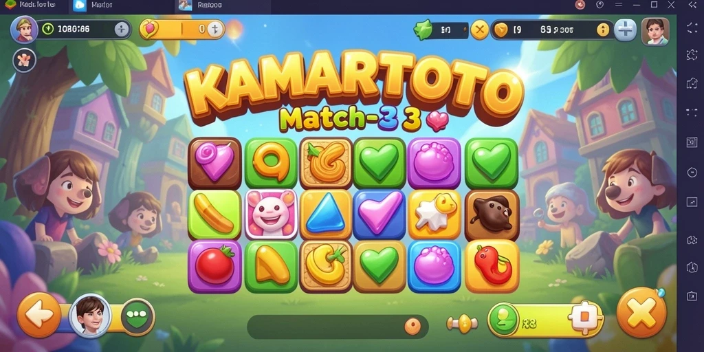 Tampilan gameplay KAMARTOTO yang menarik dalam genre Match-3.