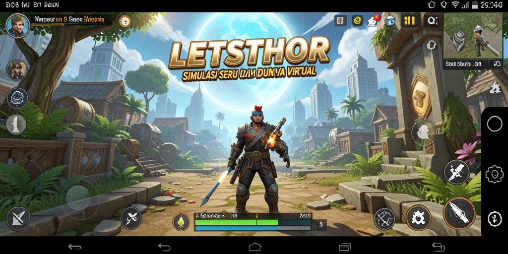 Tampilan gameplay LETSTHOR yang kaya dan interaktif dalam simulasi virtual.