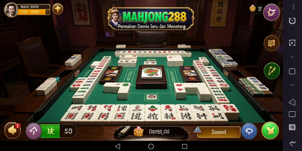 Tampilan gameplay seru dalam permainan Domino MAHJONG288.