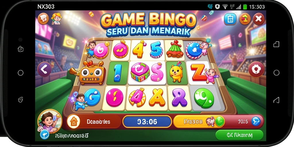Screenshot gameplay NX303 menunjukkan keseruan permainan Bingo.