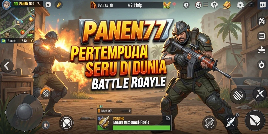 Menggambarkan aksi seru di arena Battle Royale PANEN77.