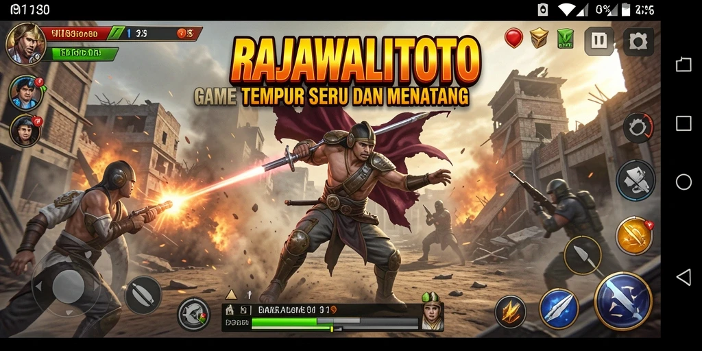 Tampilan gameplay seru dari RAJAWALITOTO dengan aksi tembak-tembakan.