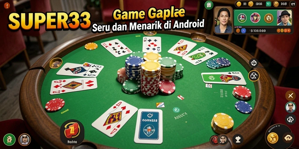 Tampilan gameplay Gaple yang seru dalam SUPER33.