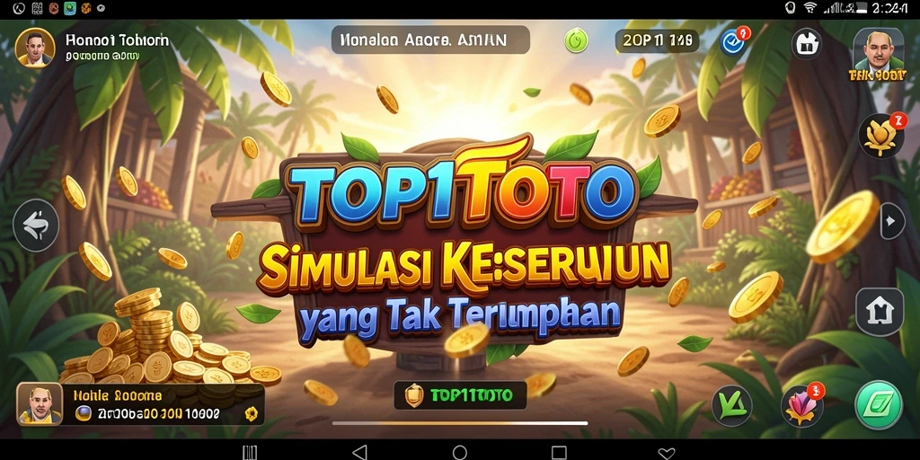 Screenshot utama menunjukkan gameplay dinamis dari TOP1TOTO.