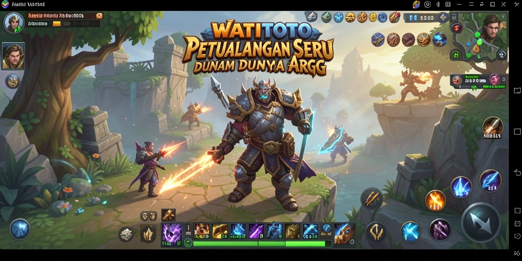 Tampilan gameplay seru dalam WATITOTO dengan aksi petualangan yang mendebarkan.